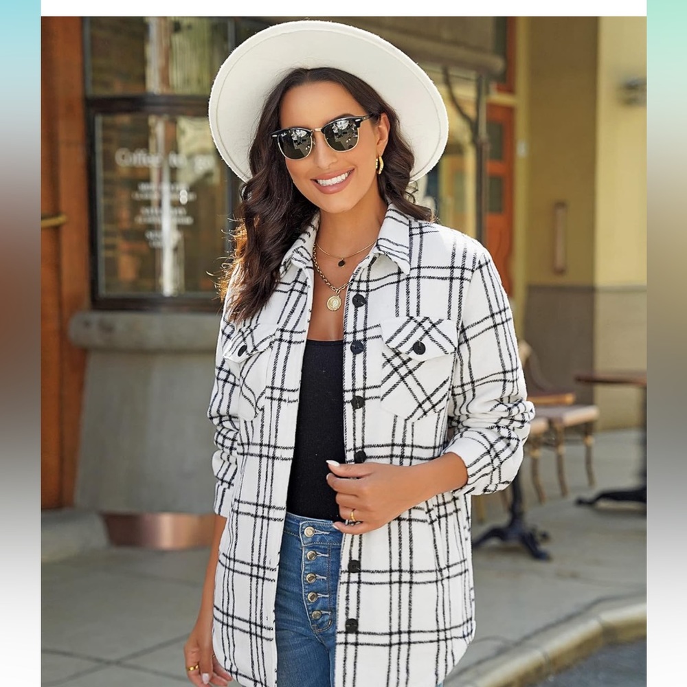 Oversized plaid shacket